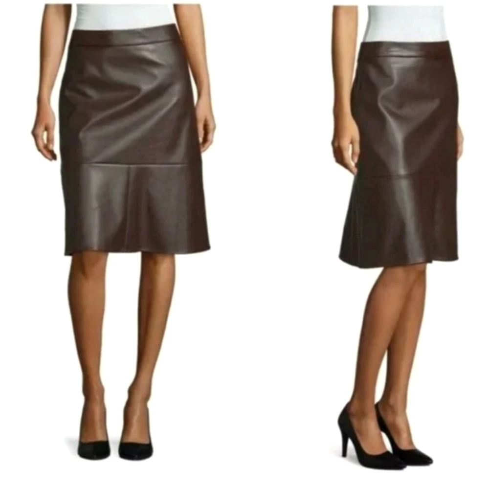 Sz 6 Liz Clairborne Career Pleather Skirt 🍂